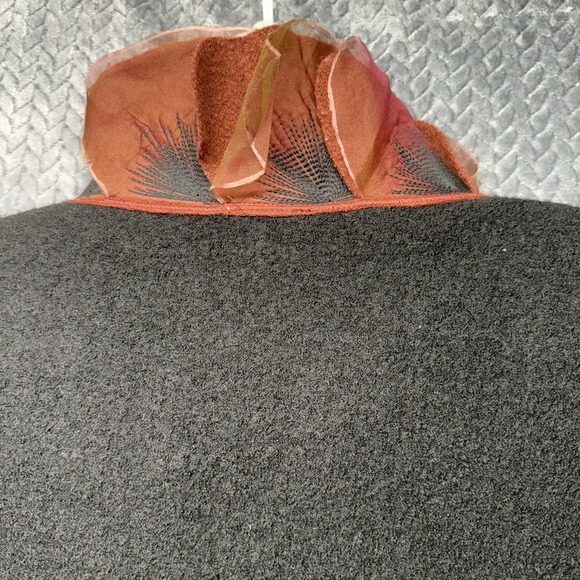 Covelo Wool Jacket XL Floral Embroidered Art Wear‎ Silk Collar Asymmetrical Zip - Picture 12 of 13